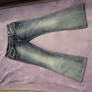 Miss me rhinestone embellished flare jeans